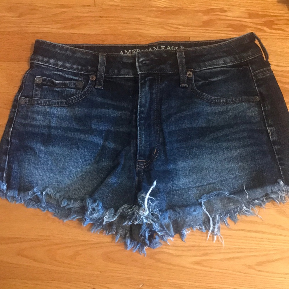 High waisted dark blue American Eagle shorts